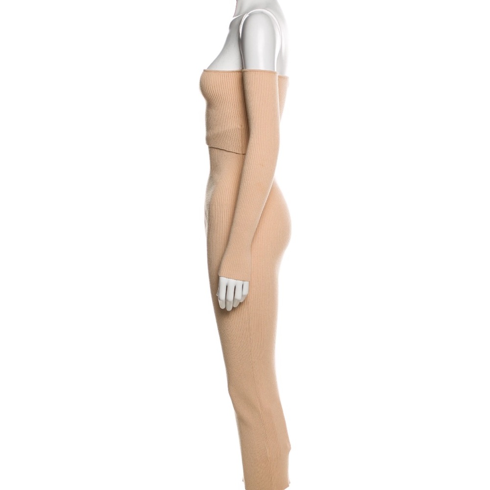 Ronny Kobo Cream Bodycon Cut Out Dress